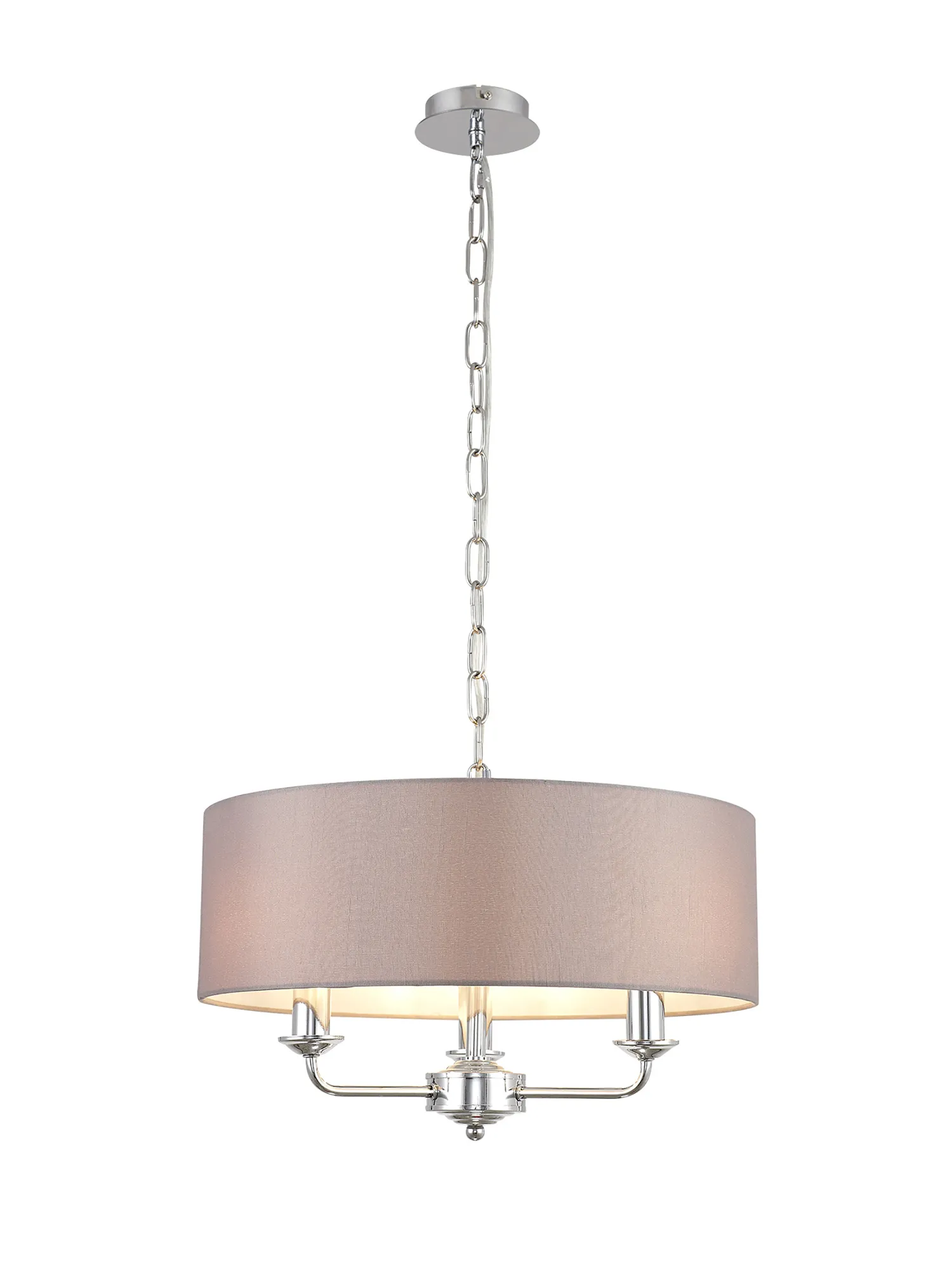 Banyan 45cm 3 Light Pendant Polished Chrome; Grey